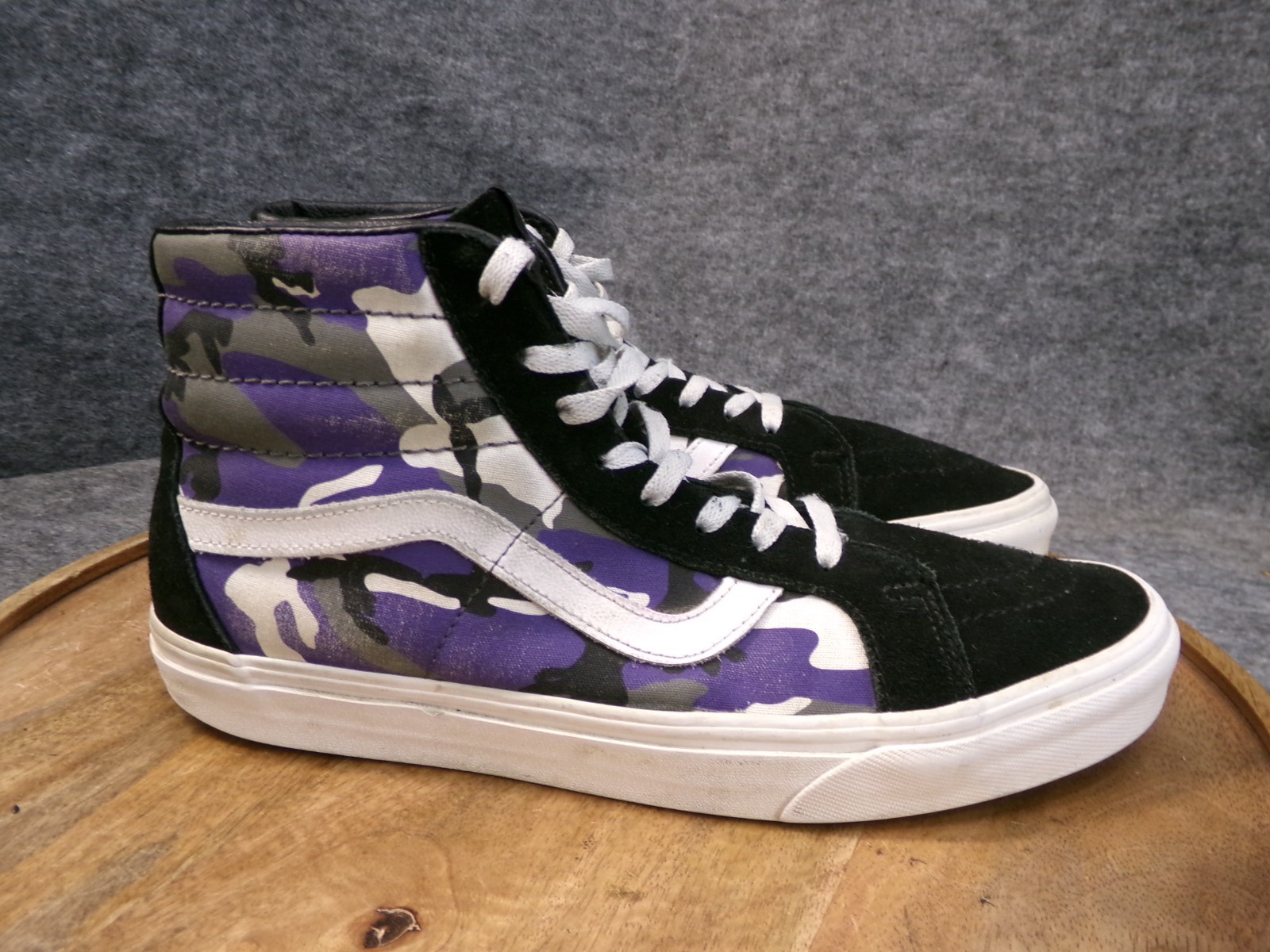 SAOLA Sneakers da skate Vans Sk8 Hi da uomo taglia 10 5 US Reissue stampa pop mimetica nere viola
