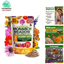 Monarch Butterfly Wildflower Seeds - 2oz Gift Mix for Beautiful Gardens