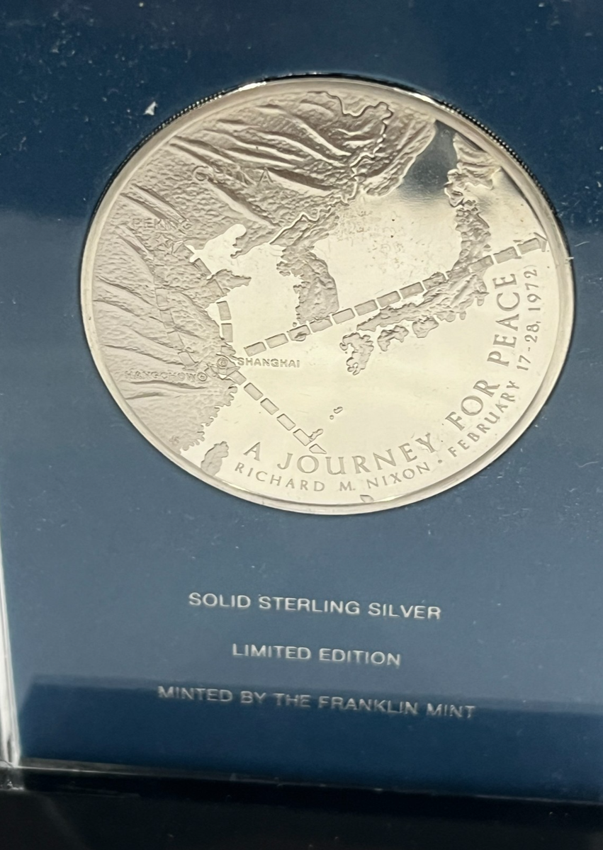 Presidential Journey For Peace Medal Sterling Silver Proof Nixon