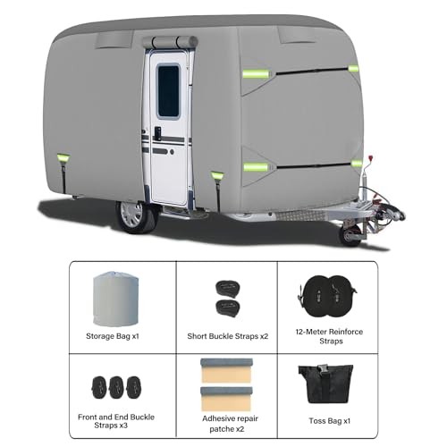 Fiberglass Travel Trailer Cover, Upgraded 8 Layers Top Fits 8 to Fits 08-10FT - Picture 4 of 7