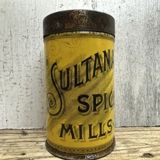 Antique Sultana Spice Mills Tin Advertising A & P Mustard