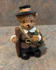 Lot Of 2 Thanksgiving Pilgrim Papa And Mama Bear Figurines Preowned No Box — photo 2