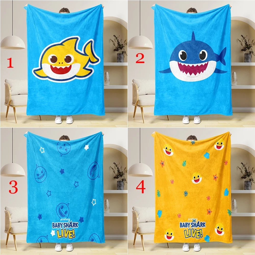 Cute Cartoon Shark Family Fleece Blanket