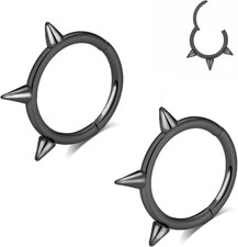 16G 2Pcs Spike Clicker Snake Bite Jewelry, Se...
