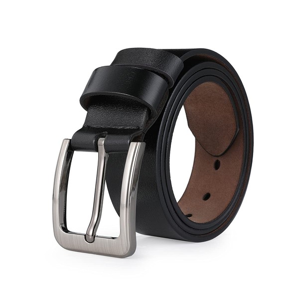 Herren LedergüRtel Retro JeansgüRtel Vollrindleder Business Schwarz 130Cm 38Mm-image