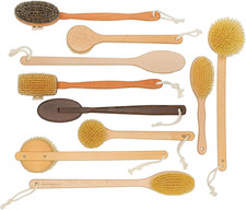 Beechwood Bath and Shower Brush - Boar Bristle Back Brush Shower - 17-3/4 inch H