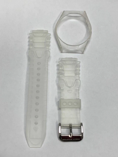 TRANSPARENT CLEAR JELLY AQUA MASTER STRAP FOR 1.0CTW DIAMOND AQUA MASTER WATCH