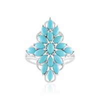 Cavill Ring 1,89Ct TüRkis Sterlingsilber Platiert Damenschmuck Oval