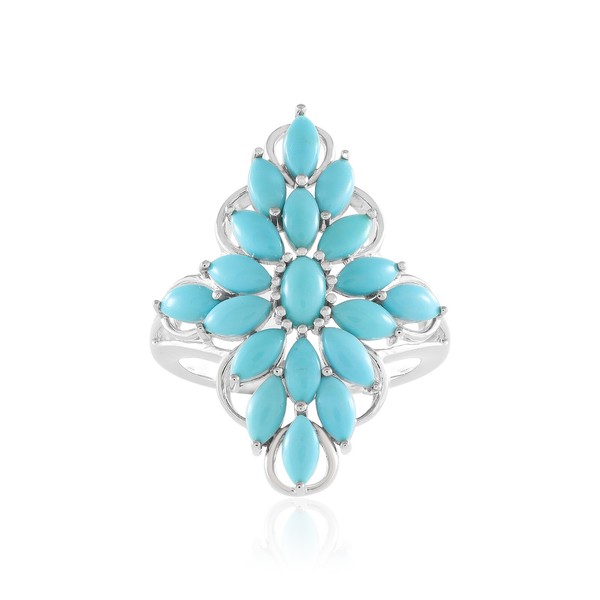 Cavill Ring 1,89Ct TüRkis Sterlingsilber Platiert Damenschmuck Oval-image