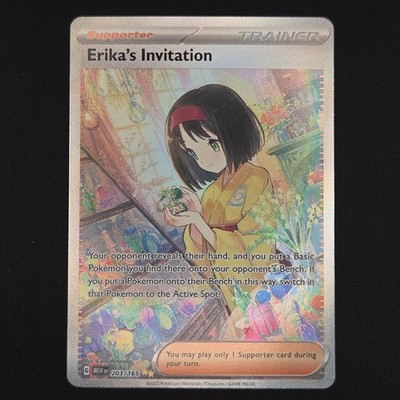 Pokémon TCG Karte Erikas Einladung 203/165 151 Special Illustration - NM
