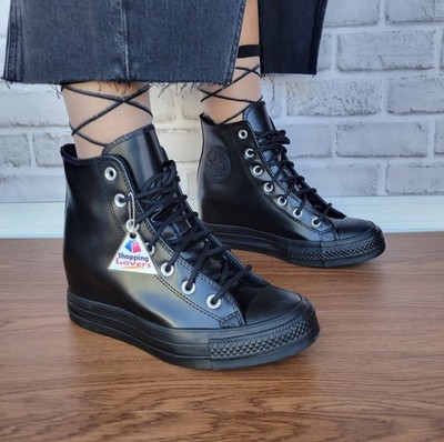 Converse Chuck Taylor All Star Wedge Platform Hi 7 Patent Leather Shoes A12827C
