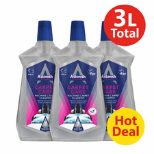 3x Astonish Carpet Care Machine Shampoo 1L - Deep Clean -Stain Remover 3L Total 5.33 per litre
