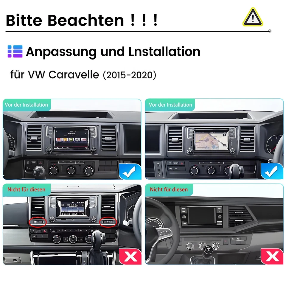 32G Carplay Android14 Für VW Transporter T6 Multivan Caravelle Autoradio GPS Nav - Bild 2 von 4