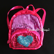 Build-A-Bear SEQUIN BLING BACKPACK Pockets, Zippers, Teddy HOT PINK Accessory