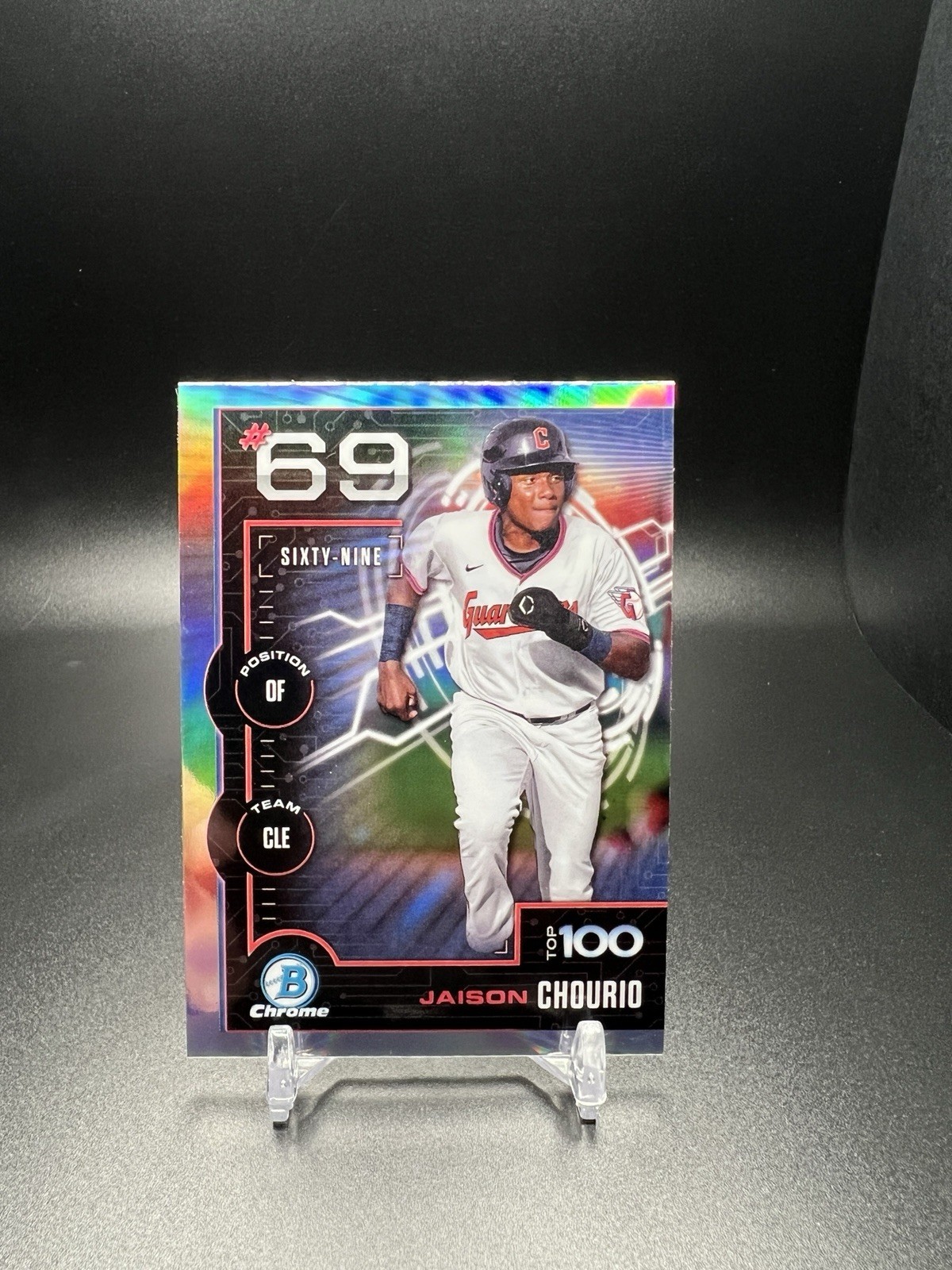 2025 Bowman Chrome Jaison Chourio Refractor BTP-69 Guardians Top 100 Prospect
