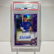 2022 Bowman Chrome Alexis Hernandez /250 Purple Ref 1st Auto Cubs PSA 10 #CPA-AH