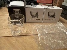 3x Crystal Head Vodka 1oz Skull Shot Glasses Clear Halloween