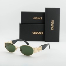 Versace Sunglasses VE2299 100271 Gold Black Frame / Dark Green Lens NEW