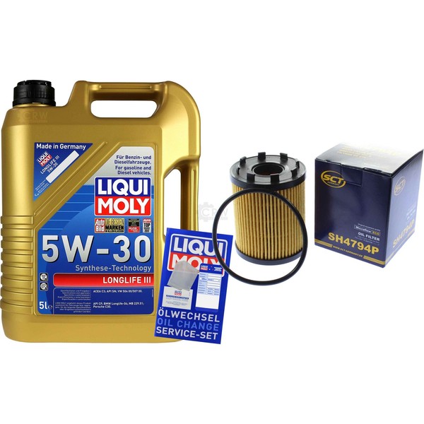 SCT Inspektionspaket 5L Liqui Moly Longlife III 5W-30 FüR Fiat Grande Punto 1.4-image