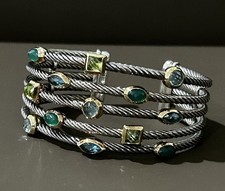 DAVID YURMAN 925 Multistone Five Row Confetti Cuff Bracelet