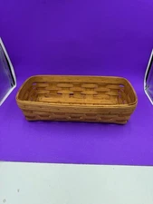 Longaberger Bread Basket Long 14” X 6” 1990 Signed