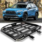 For Toyota RAV4 Aluminum Roof Rack Cargo Basket Luggage Carrier CrossBar w/Light