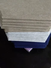 18Pcs (Large) Felt Cork Board Tiles Hexagon Wall Bulletin Board Blue Beige Gray