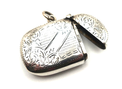 Antikes Sterling Silber Vesta Etui - gepunzt - 1904