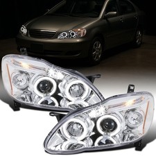 - Fits 2003-2008 Toyota Corolla Dual Halo Projector Headlights
