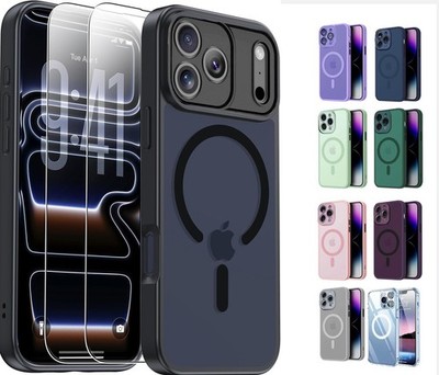 Magsafe Hülle / 2 x Glas für iPhone 17 16 15 14 13 12 11 Pro Max TPU Schutz Case