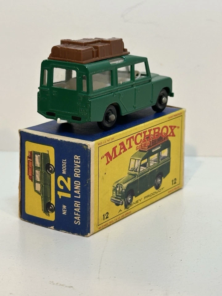 Matchbox Lesney Regular Wheels #12 Safari Land Rover- green With Type B Box - Image 3 of 4