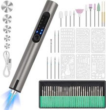 Resparked Engraving Pen, USB Rechargeable Cordless Engraver Pen with 51 Bits ...