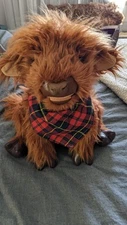 Realistic Chongker Highland Cow Large Plush Decor With Accessories New Collect