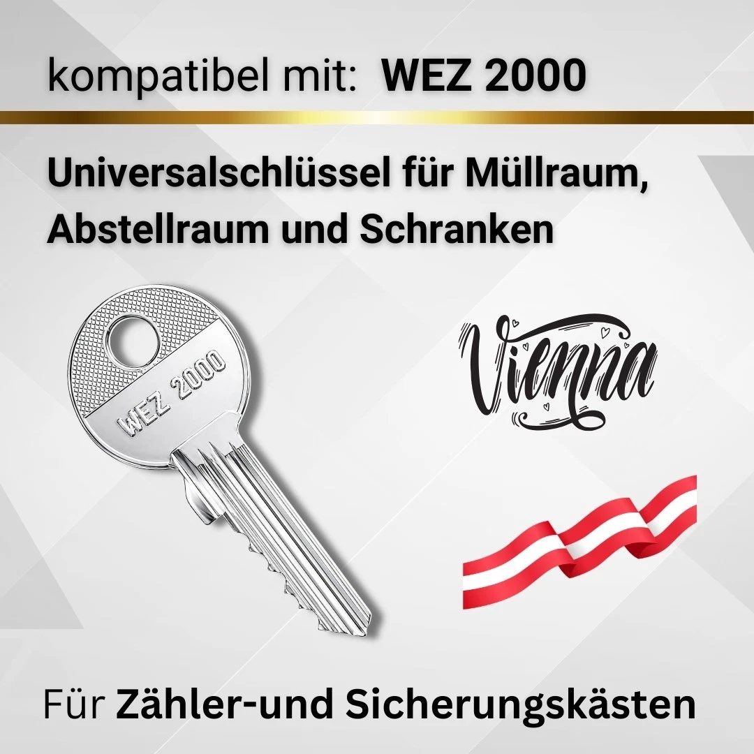 WEZ 2000 Llave Viena para trastero de basura barreras llave universal