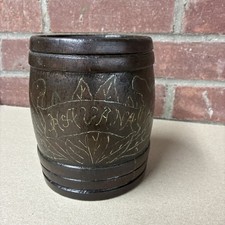 Havana Cuba Wooden Cigar Holder Humidor Barrel Box Folk Art