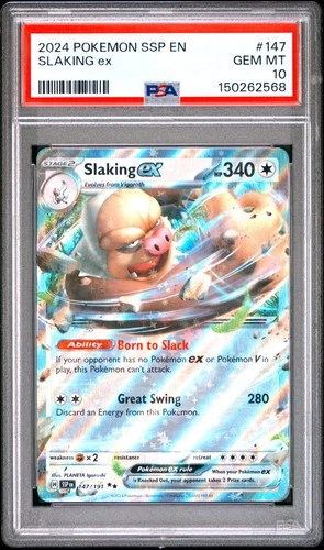 2024 POKEMON SSP EN-SURGING SPARKS #147 SLAKING EX PSA 10