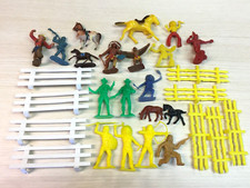 Vintage Marx MPC Tim Mee Crescent Cowboy Indian Lot Horse Western Plastic