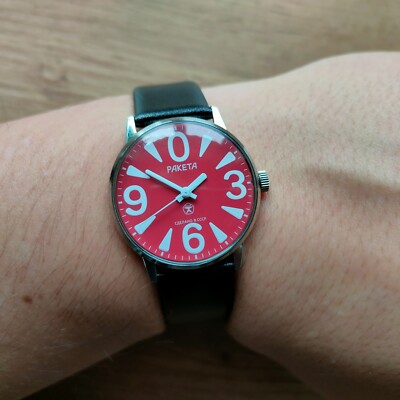 Raketa BIG ZERO red mechanical 2609 Raketa small zero raketa 0 red watch