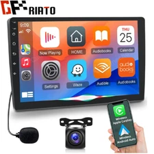 10.1'' Android 15 2DIN Apple Carplay Car Stereo Radio GPS Navi WIFI RDS + Camera