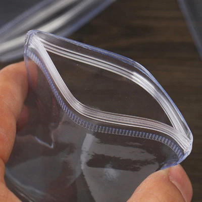 100Pcs Plastic Clear PVC Coin Bag Case Wallets Storage Cover Envelopes 70x50mm