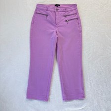 NYDJ Jeans Women 6 Pink Crop Lift Tuck Zipper Pocket Comfort Stretch Barbiecore