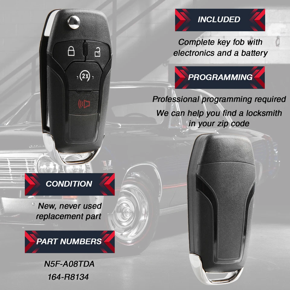 2 Key Fob for 2018 2019 2020 2021 2022 Ford F-250/F-350 Super Duty (N5F-A08TDA) Foto 4 de 4