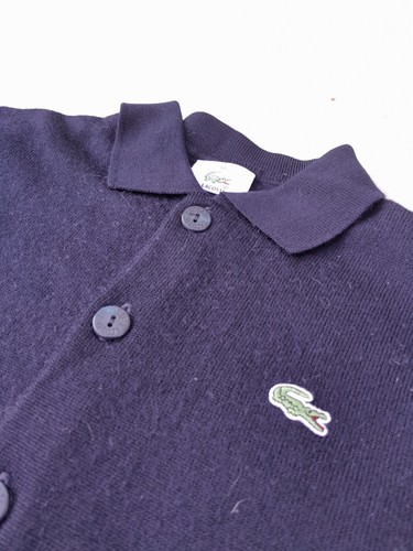 Vintage Lacoste Cardigan Boys 10 Blue Wool Mix Embroidered Logo Made in Spain - Picture 8 of 11
