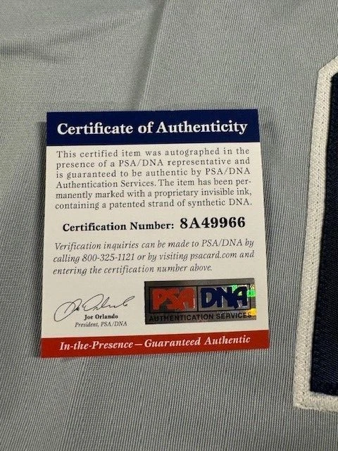 Jason Giambi Custom Sewn Autographed New York Yankees Jersey PSA - Image 3 of 4