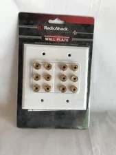 NEW RadioShack Gold Plated 12 Terminal Speaker Wall Plate 40-995 