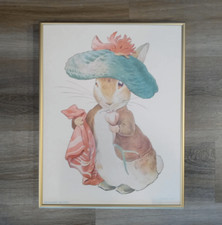 Frederick Warne And Co. Benjamin Bunny Framed Art 17x13.5 VIntage RARE