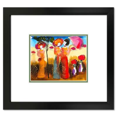 Moshe Leider, Framed Original Mixed Media Watercolor Painting, Hand Signed