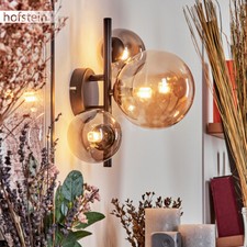 3-płomieniowa lampa ścienna bursztynowa kolory dymu salon sypialnia pokój korytarz lampa