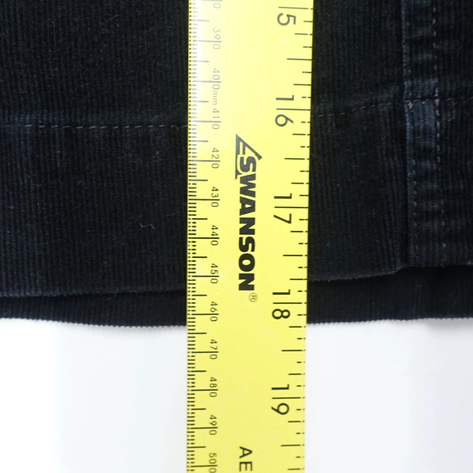 Falda IZOD Línea A Para Mujer 12P Negra Pana Bolsillos Cortados Abertura Trasera Exterior Foto 3 de 4