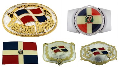 Dominican Republic Belt Buckle Flag Metal Men Rodeo Western Men Women New Yorker